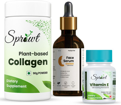 myUpchar Youthful Glow Face Serum Combo with Vitamin E + Collagen(3 Items in the set)