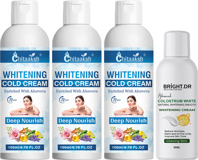 CHITAAKSH Whitening Cold Cream And BRIGHT.DR Colostrum Whitening Cream(4 Items in the set)