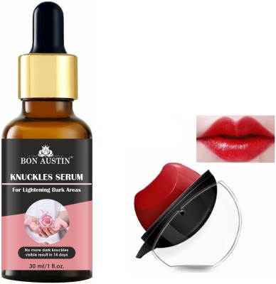 Bon Austin Knuckle Skin Serum 30ml & 1 Pc Apple Shape Red Lipstick - Combo Pack(2 Items in the set)