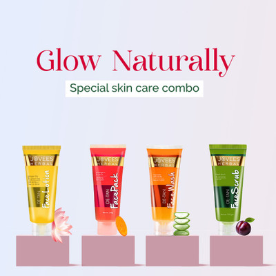 Jovees Herbal De-tan Routine De-tan Face Lotion, De-tan Face Pack, De-tan Face Wash and De-tan Scrub Combo(4 Items in the set)