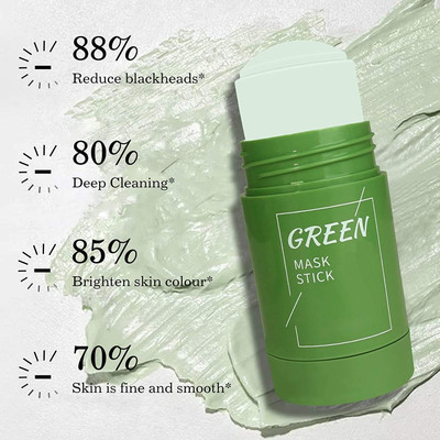 ADJD Green Tea Cleansing Mask Smear Type Shrink Pores Soothing Repair Deep Cleaning Face Moisturizer Oil Control Blackhead Removing Mask(40 g)