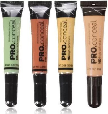 SHEFFO HD PRO LA CONCEALER PACK OF 4( Orange, green, yellow, creamy beige)(4 Items in the set)