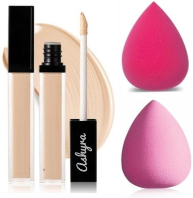 Ashyra Full Coverage Liquid Concealer, Matte & Poreless + Beauty Blender Set Makeup Sponge Blending Face Makeup(3 Items in the set)
