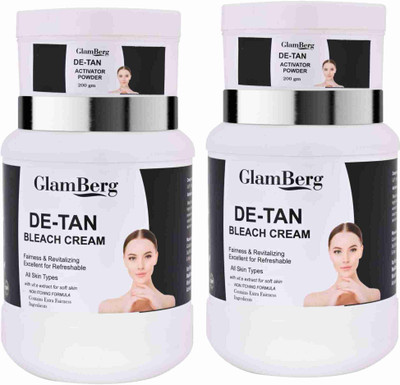 Glamberg Herbal De-Tan Bleach Cream With Activator 1 kg x 2(2000 g)