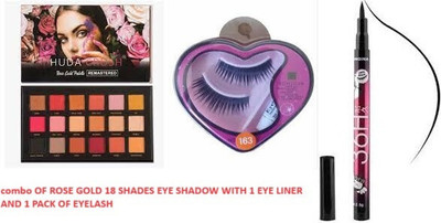 MISTY ALLE 1 ROSRGOLD SHADOW WITH ONE EYELASH AND 36 H EYELINER(3 Items in the set)