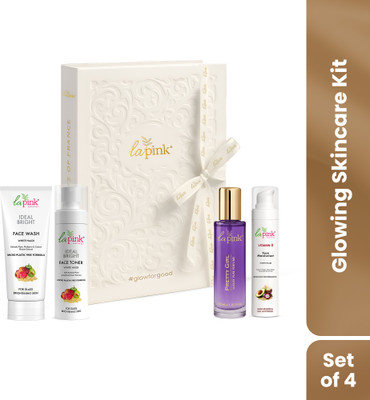 La Pink Luxury Diwali Glow Skin & Perfume Gift Set for Gifting & Festive Beauty Routine(4 Items in the set)