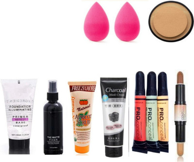 brown blush COMBO OF MAKEUP FIXER AND PRIMER(11 Items in the set)