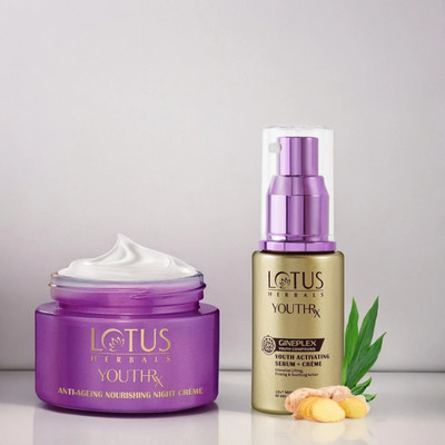 LOTUS HERBALS YOUTHRX NOURISHING NIGHT CREME WITH ACTIVATING SERUM+CREME(2 Items in the set)