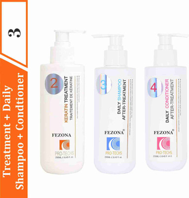 FEZONA PRO TECH KERATIN TREATMENT 250 ML + KERATIN SHAMPOO 250 ML + KERATIN CONDITIONER 250 ML(3 Items in the set)