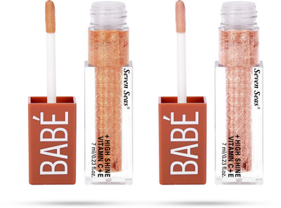 Seven Seas Babe Glittery Lip Gloss Long Lasting Water & Smudge Proof For Moisturizing Lips(2 Items in the set)