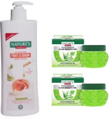 Nature's Fruit & Serum Body Lotion 400 ML Qty-1 & Aloe Beauty Gel 100g Qty-2(3 Items in the set)