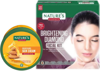 Nature's DIAMOND FACIAL KIT 60 G AND ALMOND & HONEY CREAM 400 ML(2 Items in the set)