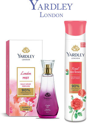 Yardley London LONDON MIST 50ML PERFUME & RED ROSE DEODORANT 150ML(S.K1)(2 Items in the set)