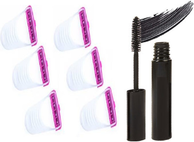 Galm Bazaar High Tech Volumizing Mascara With Woman Shave Body & Bikini Shaving Razor(7 Items in the set)