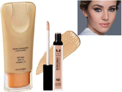 REIMICHI New Matte Flawless Finish Lightweight Liquid Foundation with liquid concealer(2 Items in the set)