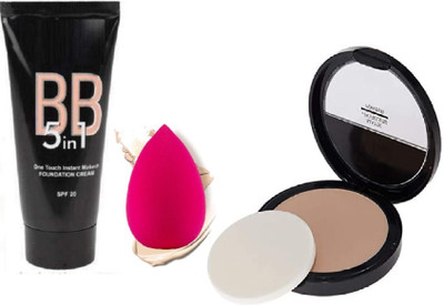 FELICECHIARA PROFESSIONAL QUALITY MATTE MAKEUP FOUNDATION, PRESSED COMPACT WITH MAKEUP BLENDER(3 Items in the set)