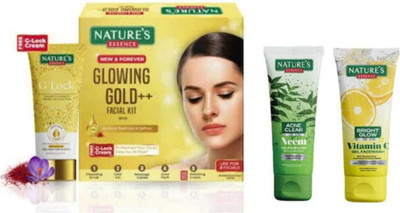 Nature's Gold++ Facial Kit 75g + 25g Qty-1 & Face Wash 50g - Neem , Vitamin C(3 Items in the set)