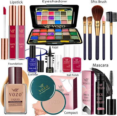 VOZO Makeup Combo Sets One-stop Beauty Package for Beginners and Professionals ST-502(15 Items in the set)