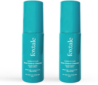 Foxtale (Pack of 2) Clear Picture Acne Control Cleanser for Oily and Acne Prone Skin Face Wash (100 ml)(2 Items in the set)