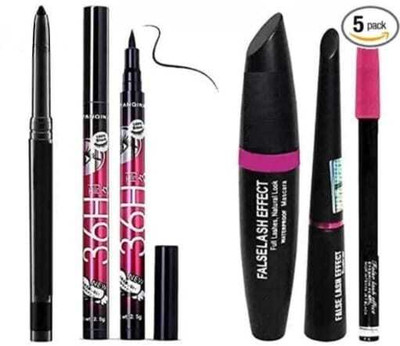 mkldsrh 3 in 1 kajal eyeliner mascara with 36 h eyeliner with kajal(3 Items in the set)