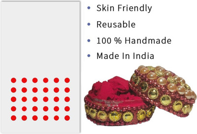JANOST NEW Red Sindoor & Plain Bindi for Women(2 Items in the set)