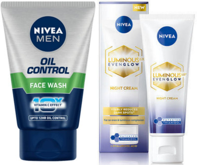 NIVEA Oil Control Face Wash 100ml & Luminous Oil Control Day Cream 10ml(2 Items in the set)