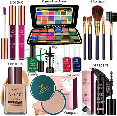 VOZO Makeup Combo Sets One-stop Beauty Package for Beginners and Professionals 341(15 Items in the set)