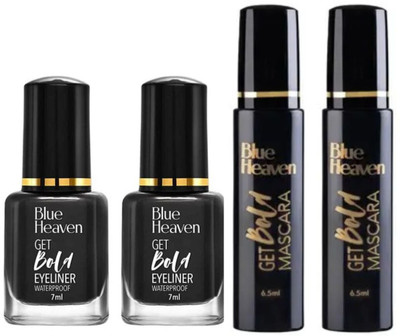BLUE HEAVEN GET BOLD MASCARA6.5X2PCS & GET BOLD EYELINER 7MLX2PCS (PACK OF 4)(4 Items in the set)