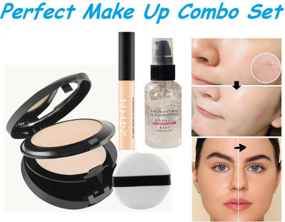 YAWI ALL SKIN TONE MAKEUP LONG LASTING LIQUID CONCEALER WITH 2 IN 1 COMPACT WITH Make-up Base Face Primer(3 Items in the set)