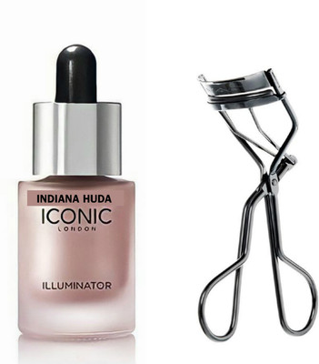 INDIANA HUDA BLOSSOM (Peachy Rose Gold)Iconic illuminator highlighter AND Eyelash Curler- Suitable for all eye shapes | offers perfect curls(2 Items in the set)