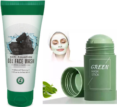 GABBU Combo Of Cleansing Face Wsah & Green Tea Facial Detox Mask(2 Items in the set)