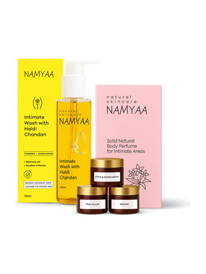 Namyaa Intimate Smell GoodKit|Haldi Chandan Wash|Solid Body Perfume BikiniArea|CombPack Intimate Wash(150 g, Pack of 2)