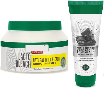 MYEONG Anti Pollution Charcoal Face Scrub With Natural Milk Bleach(2 Items in the set)