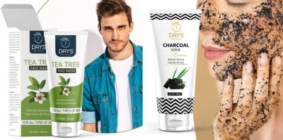 7 Days Neem & Tea Tree Face Wash + Activated Charcoal Face Scrub(2 Items in the set)