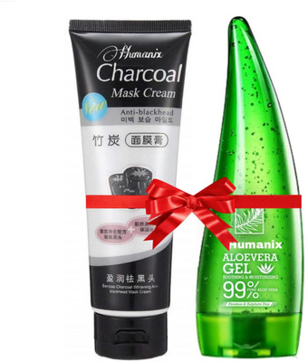 Humanix Alovera Gel 120g 1Pcs and Charcoal Mask 1Pcs(2 Items in the set)
