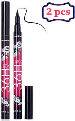 kHUDAt 36H Black Waterproof Liquid Eyeliner Make Up Beauty Comestics Long-lasting Eye Liner Pencil Makeup Tools for eyes Matte Finish(2 Items in the set)