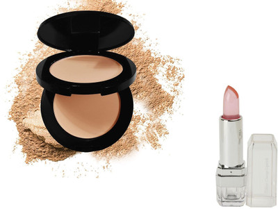 SEUNG NEW 2 in 1 Compact Powder WITH Lipstick Face Base Makeup(2 Items in the set)