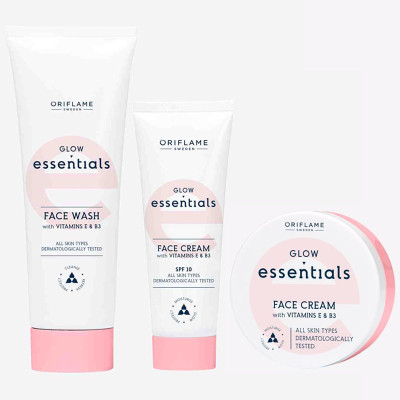 Oriflame ESSENIALS Glow Essetials Face Cream with Vitamins E & B3 75 ml , Face Cream 50 ml(3 Items in the set)