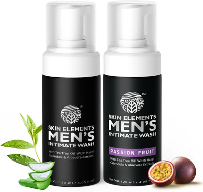 Skin elements Men's Intimate Wash Combo - Pack of 2 | Tea Tree Oil+Passion Fruit|(2 Items in the set)