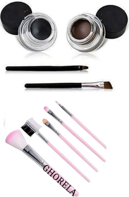 ghorela Makeup Combo – Music Flower & 5-in-1 Brush Set (Pack of 2)(2 Items in the set)