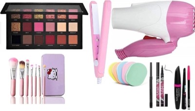 jaayansha BRUSH, DRYER, STRAIGHTENER,3in1, KAJAL, EYELINER, PUFF(Perfect 20 item combo)(1 Items in the set)