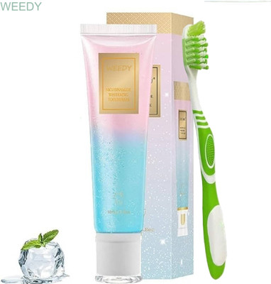 WEEDY Teeth Whitening Brush & Paste Combo with Niacinamide(2 Items in the set)