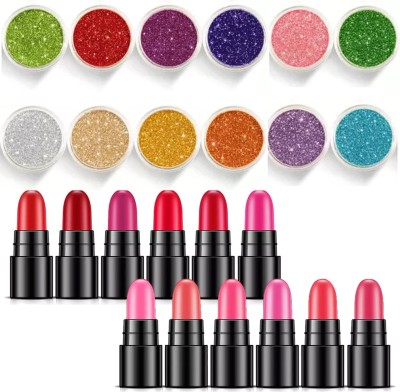 adbeni Lipstick & Gilitter Low Combo Pack GC-942(24 Items in the set)