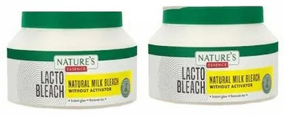 Nature's Essence Lacto Bleach Cream – Natural Milk Bleach for Instant Skin Brightening & Tan Removal,– 100g Each (Pack of 2)(2 Items in the set)