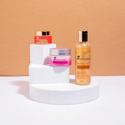 RICH LOOK Glow Boosting Skincare Combo – Facewash, Brightening Cream & Moisturiser(3 Items in the set)