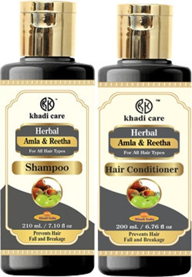 khadi care Herbal Amla Reetha Shampoo & Conditioner (210ml Each)(2 Items in the set)
