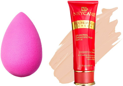 Neycare NEW FOUNDATION WITH NEW BEAUTY BLENDER BEST LOOK PACK OF 2(2 Items in the set)