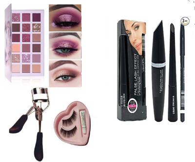 ZOXITAV Combo Of 18 color Eye Shadow Palette With 3in1 Mascara Eyeliner, EYelash & Curler(6 Items in the set)