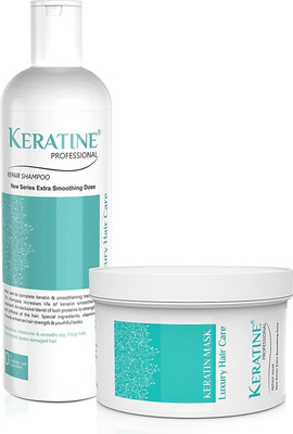 KERATINE PROFESSIONAL Keratin + Smoothing Sulphate Free Shampoo & Luxury Hair Mask (Combo Pack)(2 Items in the set)