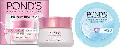 POND's Bright Beauty Serum Cream SPF 15 PA++ (35g), Super Light Gel (100ml)(2 Items in the set)